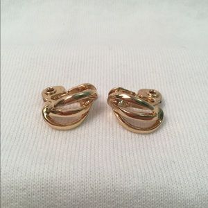 Gold Clip Earrings